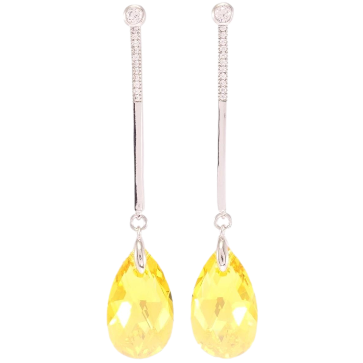 Сережки Xuping колір Родій з кристалами Swarovski пусети "Підвіски з кристалами Sunflower" фото №14