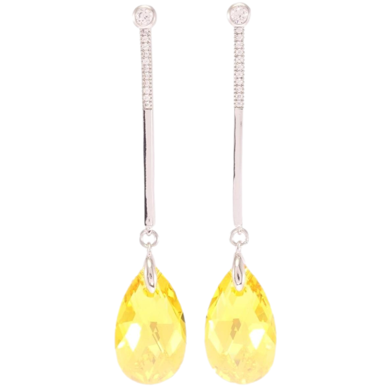 Сережки Xuping колір Родій з кристалами Swarovski пусети "Підвіски з кристалами Sunflower" фото №5 Сережки Xuping колір Родій з кристалами Swarovski пусети "Підвіски з кристалами Sunflower" фото №5