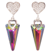 Серьги Xuping цвет Родий с кристаллами Swarovski пусеты "Сердечки с кристаллами Vitrail Medium" фото №2 Серьги Xuping цвет Родий с кристаллами Swarovski пусеты "Сердечки с кристаллами Vitrail Medium" фото №2