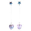 Сережки Xuping колір Родій з кристалами Swarovski пусети "Сині зірочки з підвісками серця Paradise Shine" фото №2 Сережки Xuping колір Родій з кристалами Swarovski пусети "Сині зірочки з підвісками серця Paradise Shine" фото №2