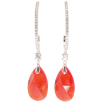 Сережки Xuping колір Родій з кристалами Swarovski пусети "Дуга кристальна з підвісками Siam" фото №2 Сережки Xuping колір Родій з кристалами Swarovski пусети "Дуга кристальна з підвісками Siam" фото №2