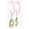 Сережки Xuping колір Родій з кристалами Swarovski пусети "Дуга кристальна з підвісками Luminous Green" фото №3 Сережки Xuping колір Родій з кристалами Swarovski пусети "Дуга кристальна з підвісками Luminous Green" фото №3