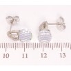 Сережки Xuping колір Родій з кристалами Swarovski пусети Гранена кулька під куполом кристал знизу райдужний фото №4