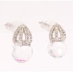Сережки Xuping колір Родій з кристалами Swarovski пусети Гранена кулька під куполом кристал знизу райдужний фото №5