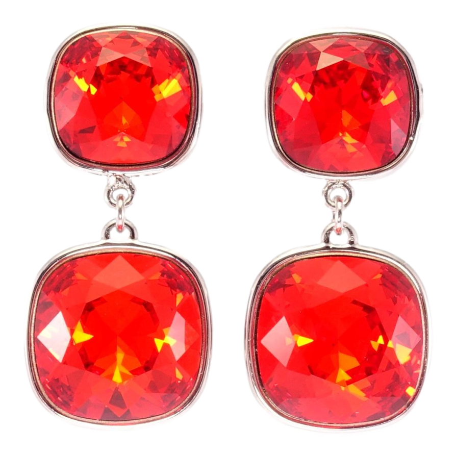 Сережки Xuping колір Родій з кристалами Swarovski пусети Кристали ограновування подушечка Light Siam фото №1 Сережки Xuping колір Родій з кристалами Swarovski пусети Кристали ограновування подушечка Light Siam фото №1
