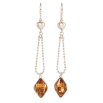 Серьги Xuping цвет Родий с кристаллами Swarovski французский замок "Цепочка с кристаллом Topaz" фото №2 Серьги Xuping цвет Родий с кристаллами Swarovski французский замок "Цепочка с кристаллом Topaz" фото №2