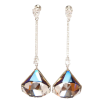 Сережки Xuping колір Родій з кристалами Swarovski пусети "Підвіски з кристалами Bermuda Blue" фото №2