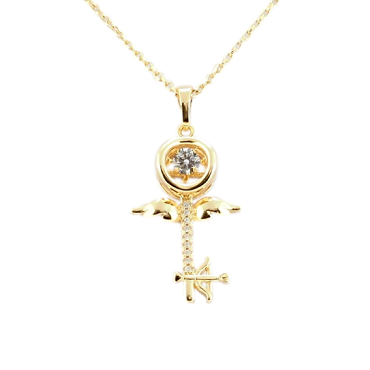 Кулон на ланцюжку Xuping Позолота 18K Крилатий ключ з кришталем, що танцює довжина 41см х 1мм фото №23