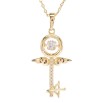 Кулон на ланцюжку Xuping Позолота 18K Крилатий ключ з кришталем, що танцює довжина 41см х 1мм фото №3