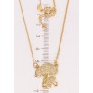 Подвеска на цепочке Xuping Позолота 18K Грибочки с цирконием длина 42-45см х 1мм фото №3