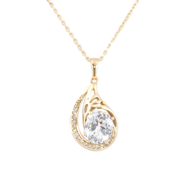 Кулон на ланцюжку Xuping Позолота 18K Декоративна крапелька з фіанітом і цирконієм довжина 41-46см х 1.5мм фото №24