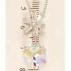 Кулон Xuping колір Родій із кр-ми Swarovski на ланцюжку Сніжинка з кристальним кубом Shimmer довжина 39-44,5см фото №2