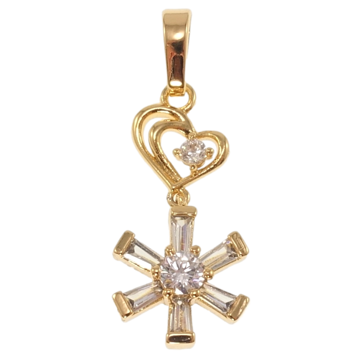 Кулон Xuping Позолота 18K Серце з кристальною сніжинкою для ланцюжка до 6мм фото №24 Кулон Xuping Позолота 18K Серце з кристальною сніжинкою для ланцюжка до 6мм фото №24