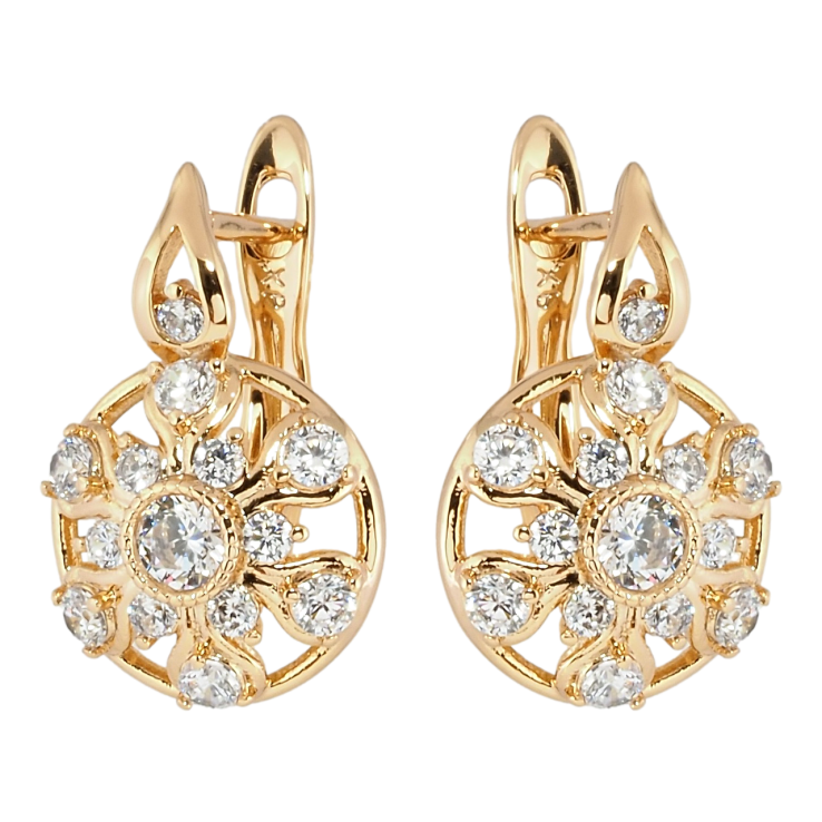Серьги Xuping Позолота 18K английский замок Снежинки с цирконием фото №13 Серьги Xuping Позолота 18K английский замок Снежинки с цирконием фото №13