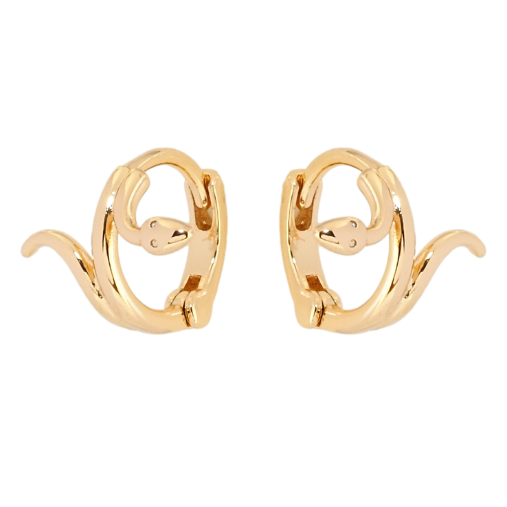 Серьги Xuping Позолота 18K колечки Змейки фото №6 Серьги Xuping Позолота 18K колечки Змейки фото №6