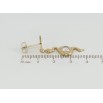 Сережки Xuping TTM Stainless Steel колір 14K пусети Змійки з цирконієм фото №2 Сережки Xuping TTM Stainless Steel колір 14K пусети Змійки з цирконієм фото №2