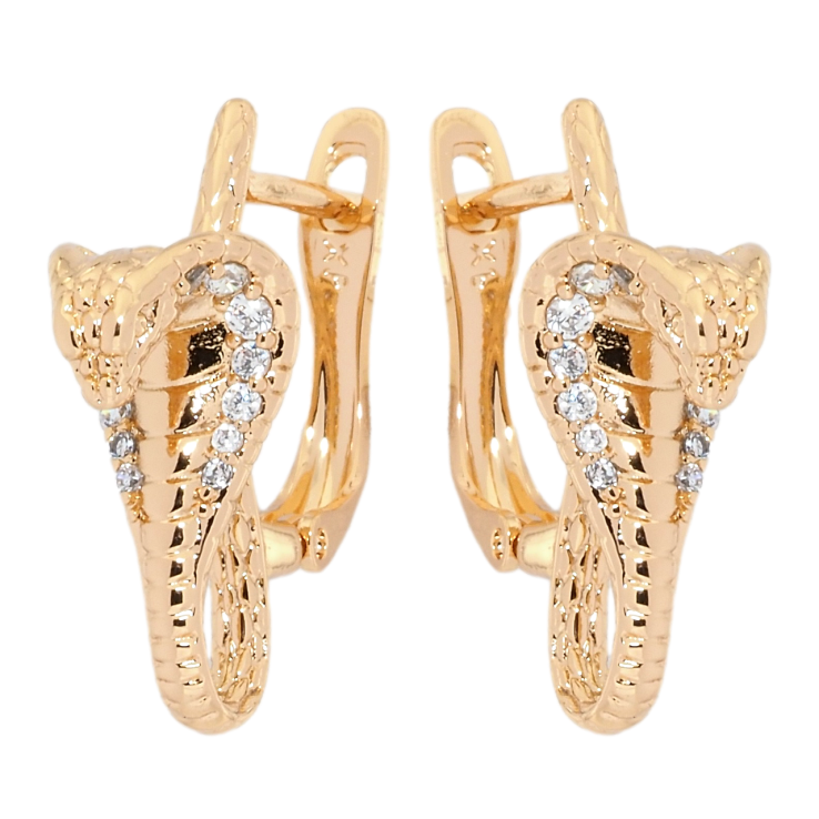 Серьги Xuping Позолота 18K английский замок Кобра фото №19 Серьги Xuping Позолота 18K английский замок Кобра фото №19