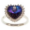 Каблучка Xuping колір Родій із кристалами Swarovski "Серце Bermuda Blue в обрамленні" фото №2