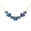 Колье Xuping цвет 18K с кр-ми Swarovski Кристальные кубики Capri Blue длина 39-44см х 1мм фото №3 Колье Xuping цвет 18K с кр-ми Swarovski Кристальные кубики Capri Blue длина 39-44см х 1мм фото №3