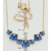 Колье Xuping цвет 18K с кр-ми Swarovski Кристальные кубики Capri Blue длина 39-44см х 1мм фото №4 Колье Xuping цвет 18K с кр-ми Swarovski Кристальные кубики Capri Blue длина 39-44см х 1мм фото №4