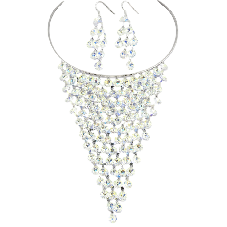 Набор Колье Серьги Xuping цвет Родий с кр-ми Swarovski Роскошь кр-лов Shimmer ø 12см + 4,5см доп.цеп. фото №13 Набор Колье Серьги Xuping цвет Родий с кр-ми Swarovski Роскошь кр-лов Shimmer ø 12см + 4,5см доп.цеп. фото №13