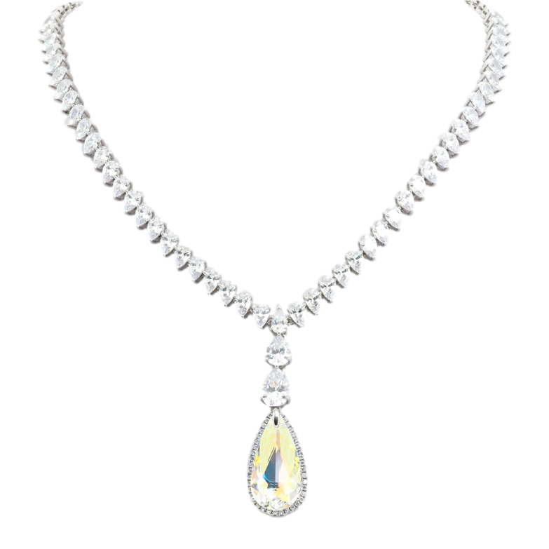 Колье Xuping цвет Родий с кр-ми Swarovski Изящный блеск кристалла Shimmer длина 51,5см х 5мм фото №2
