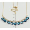 Колье Xuping цвет Позолота 18K с кристаллами Swarovski "Дорожка с кристальными подвесками Metallic Blue" длина 41-46см х 1мм фото №4 Колье Xuping цвет Позолота 18K с кристаллами Swarovski "Дорожка с кристальными подвесками Metallic Blue" длина 41-46см х 1мм фото №4