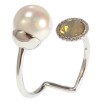 Кольцо Xuping цвет Родий с кр-ми Swarovski "Кристалл Sand Opal с жемчужиной" фото №3 Кольцо Xuping цвет Родий с кр-ми Swarovski "Кристалл Sand Opal с жемчужиной" фото №3