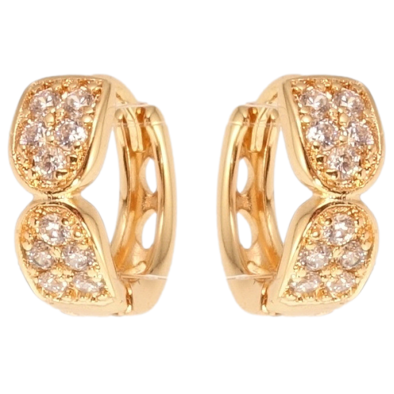 Сережки Xuping M&L Колір 18K колечка Декоративний орнамент із цирконієм фото №6 Сережки Xuping M&L Колір 18K колечка Декоративний орнамент із цирконієм фото №6