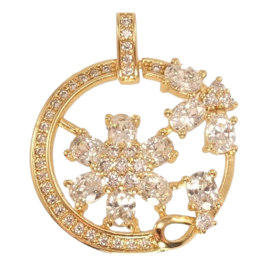 Кулон Xuping Позолота 18K Квітковий орнамент із цирконієм фото №1 Кулон Xuping Позолота 18K Квітковий орнамент із цирконієм фото №1