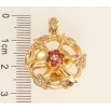 Кулон Xuping Позолота 18K Рослинний орнамент з червоним і білим цирконієм і лопатями, що крутяться фото №2 Кулон Xuping Позолота 18K Рослинний орнамент з червоним і білим цирконієм і лопатями, що крутяться фото №2