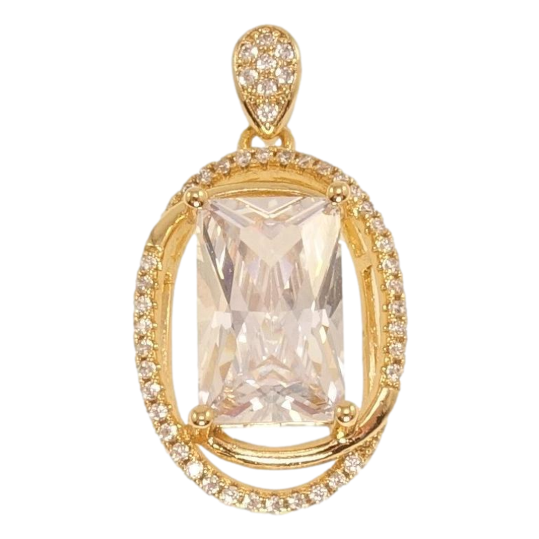Кулон Xuping Позолота 18K Кристал в овалі з цирконієм фото №2 Кулон Xuping Позолота 18K Кристал в овалі з цирконієм фото №2