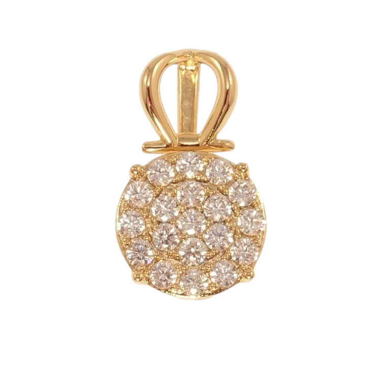 Кулон Xuping Позолота 18K Коло інкрустація цирконієм з декоративною петелькою фото №2 Кулон Xuping Позолота 18K Коло інкрустація цирконієм з декоративною петелькою фото №2
