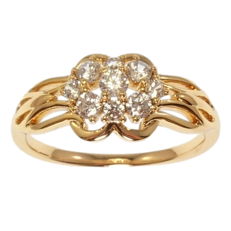 Каблучка Xuping Позолота 18K Кришталева квітка фото №2 Каблучка Xuping Позолота 18K Кришталева квітка фото №2