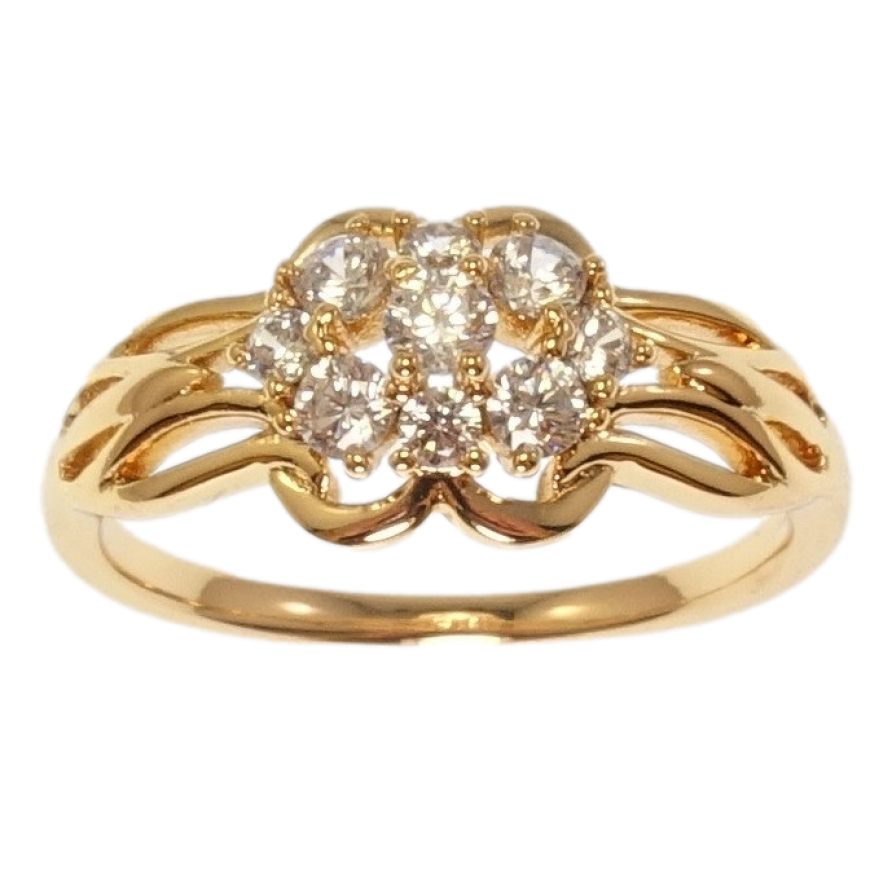 Каблучка Xuping Позолота 18K Кришталева квітка фото №1 Каблучка Xuping Позолота 18K Кришталева квітка фото №1
