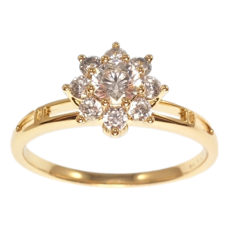 Каблучка Xuping Позолота 18K Кристальна квітка фото №1