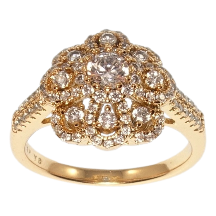 Каблучка Xuping Позолота 18K Розкішна квітка фото №4 Каблучка Xuping Позолота 18K Розкішна квітка фото №4