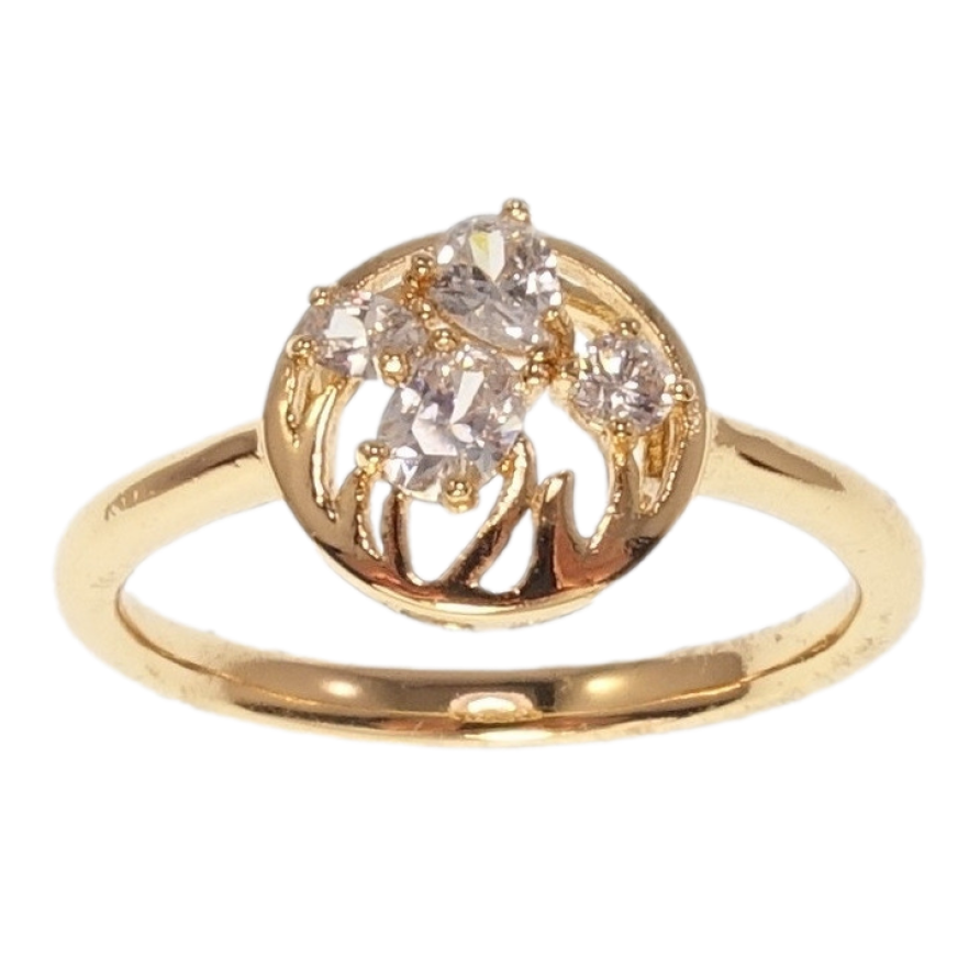 Каблучка Xuping Позолота 18K Коло Декоративний Візерунок з Кристалами фото №1 Каблучка Xuping Позолота 18K Коло Декоративний Візерунок з Кристалами фото №1