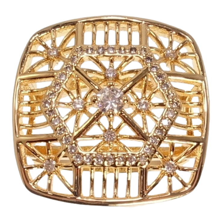 Каблучка Xuping Позолота 18K Квадратний Ажурний Купол нар. 17 фото №14 Каблучка Xuping Позолота 18K Квадратний Ажурний Купол нар. 17 фото №14
