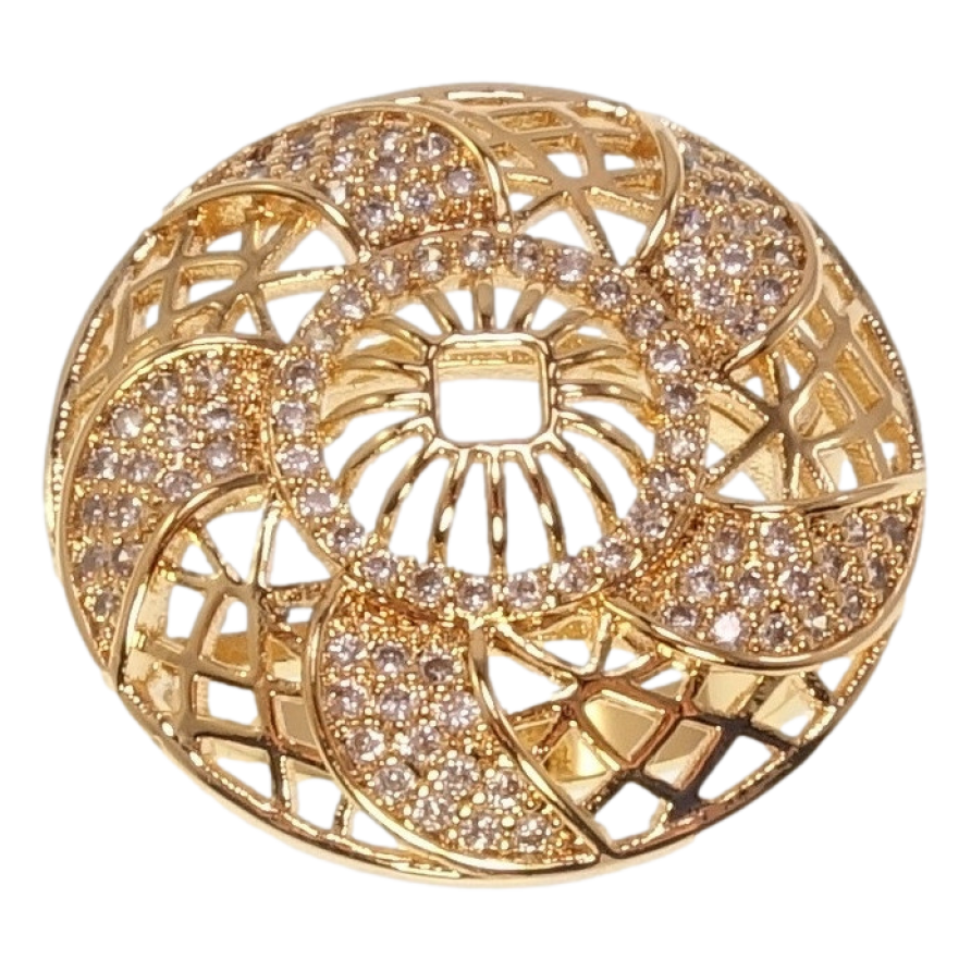 Каблучка Xuping Позолота 18K «Великий купол з різьбленим візерунком і цирконієм» фото №1
