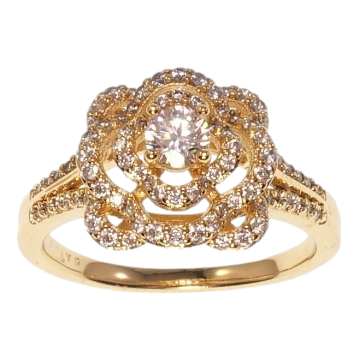 Каблучка Xuping Позолота 18K Чотириярусний Каст Інкрустація Дрібний Цирконій фото №3 Каблучка Xuping Позолота 18K Чотириярусний Каст Інкрустація Дрібний Цирконій фото №3