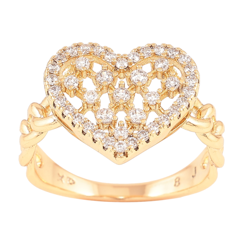 Каблучка Xuping Позолота 18K «Серце з інкрустацією цирконієм» фото №2 Каблучка Xuping Позолота 18K «Серце з інкрустацією цирконієм» фото №2
