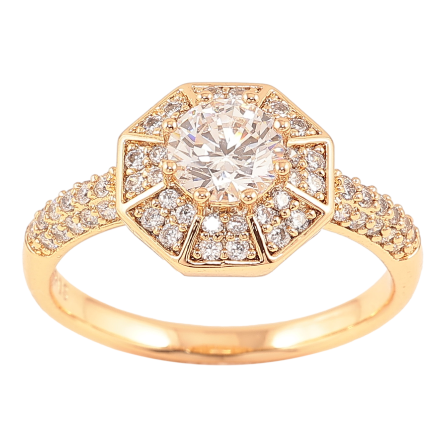 Каблучка Xuping Позолота 18K «Інкрустація цирконієм» фото №1 Каблучка Xuping Позолота 18K «Інкрустація цирконієм» фото №1