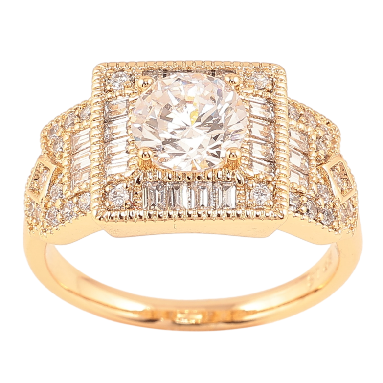 Каблучка Xuping Позолота 18K «Інкрустація цирконієм» фото №1 Каблучка Xuping Позолота 18K «Інкрустація цирконієм» фото №1