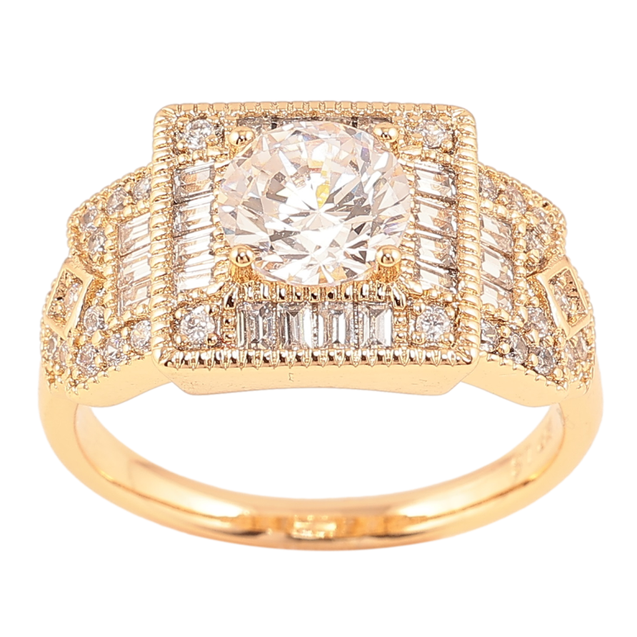 Каблучка Xuping Позолота 18K «Інкрустація цирконієм» фото №1 Каблучка Xuping Позолота 18K «Інкрустація цирконієм» фото №1