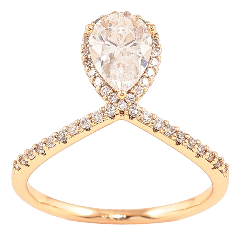 Каблучка Xuping Позолота 18K «Кришталева петелька» фото №1