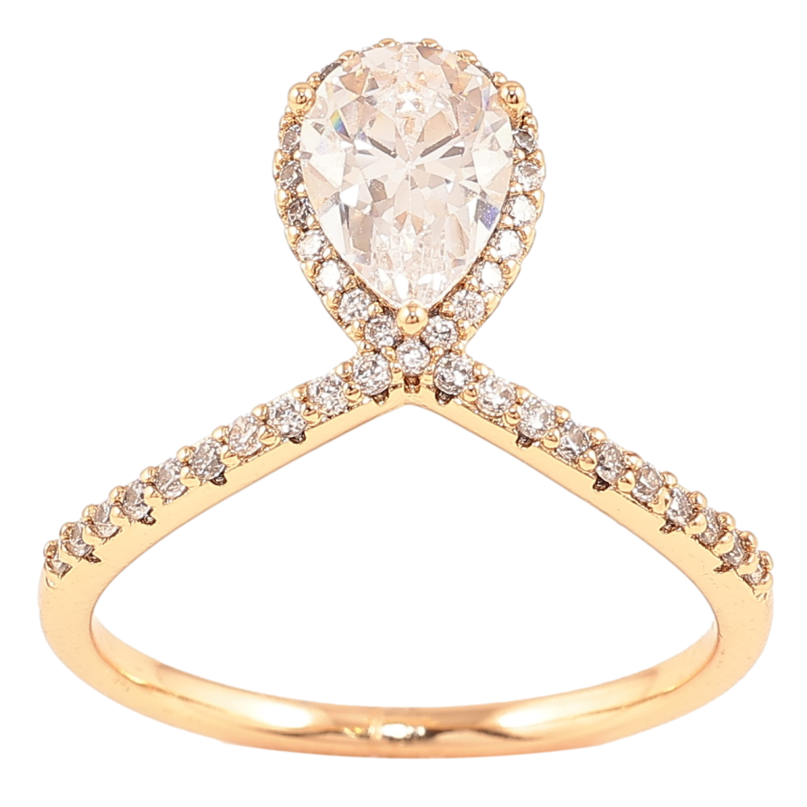 Каблучка Xuping Позолота 18K «Кришталева петелька» фото №1