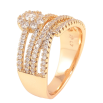 Каблучка Xuping Позолота 18K «Доріжки цирконію з квіточкою» фото №2