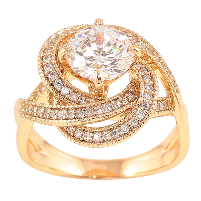 Каблучка Xuping Позолота 18K «Декоративна квітка з цирконієм» фото №9 Каблучка Xuping Позолота 18K «Декоративна квітка з цирконієм» фото №9