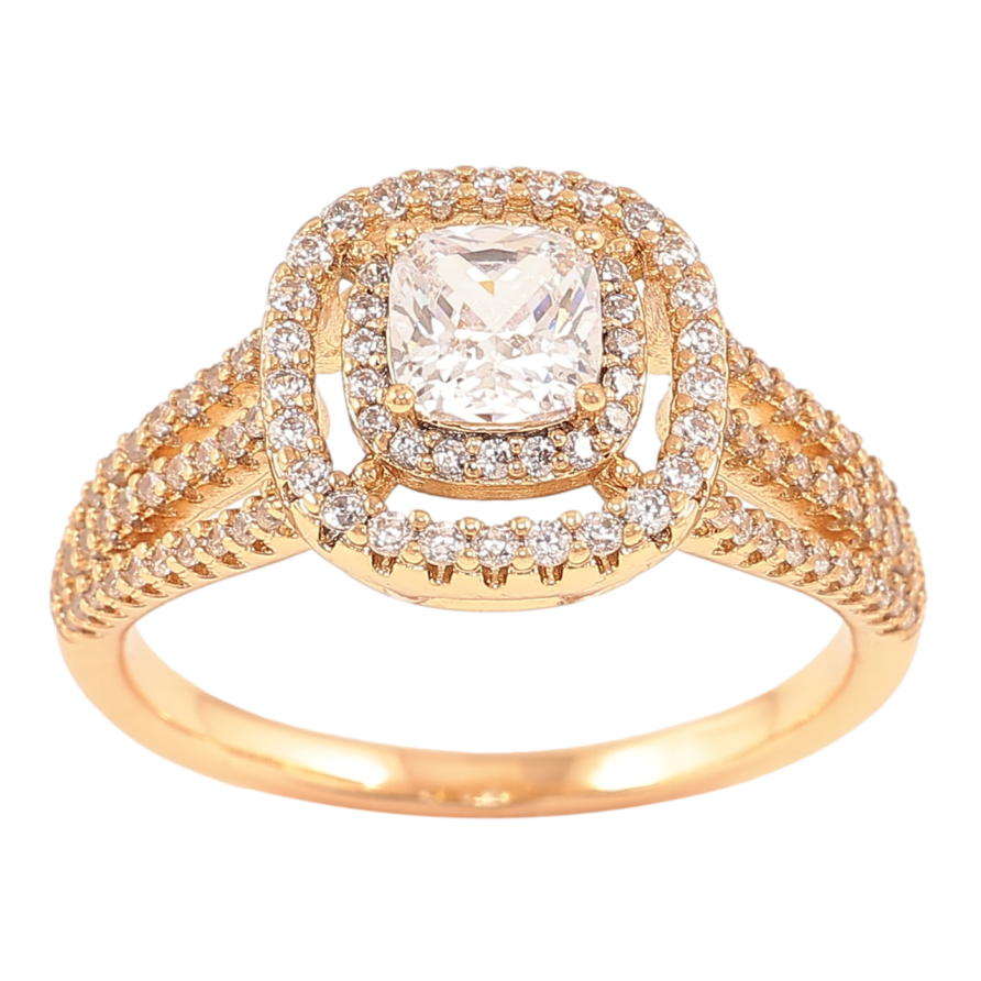 Каблучка Xuping Позолота 18K «Інкрустація цирконієм» фото №1 Каблучка Xuping Позолота 18K «Інкрустація цирконієм» фото №1